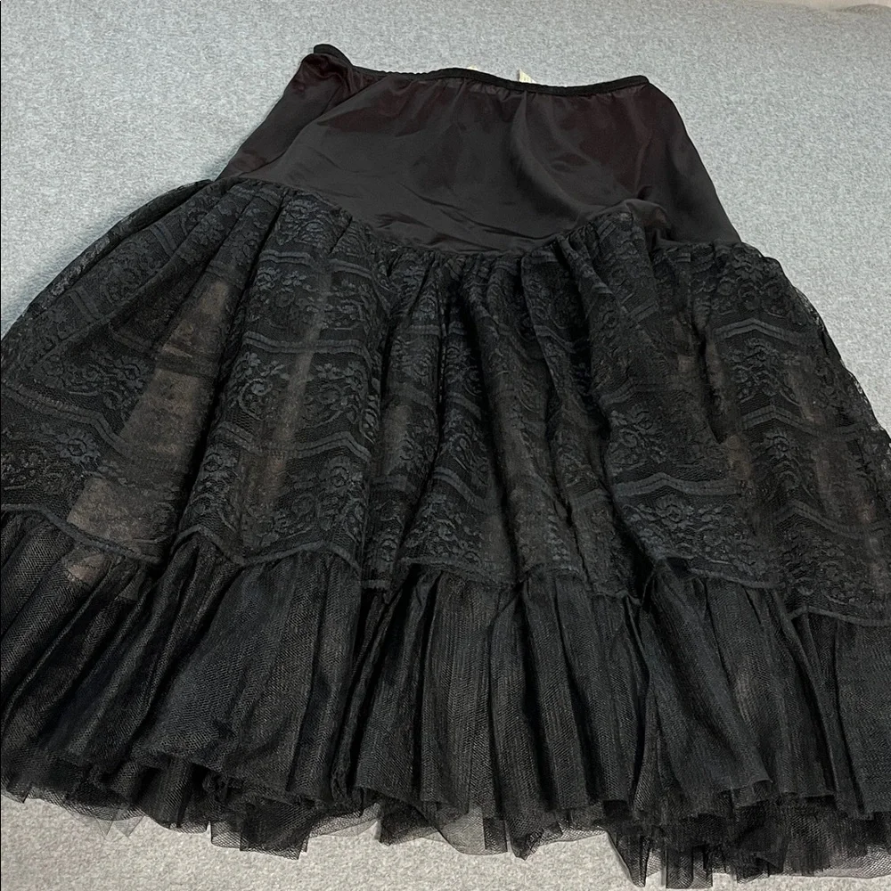 Vintage Hoops Slip Skirt Small Black Lace Tulle Whimsigoth Lolita Kawaii Cosplay